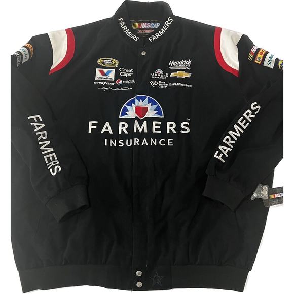 Farmers Insurance 5 Kasey Kahne Official NASCAR Racing Jacket JH Design Size 4XL